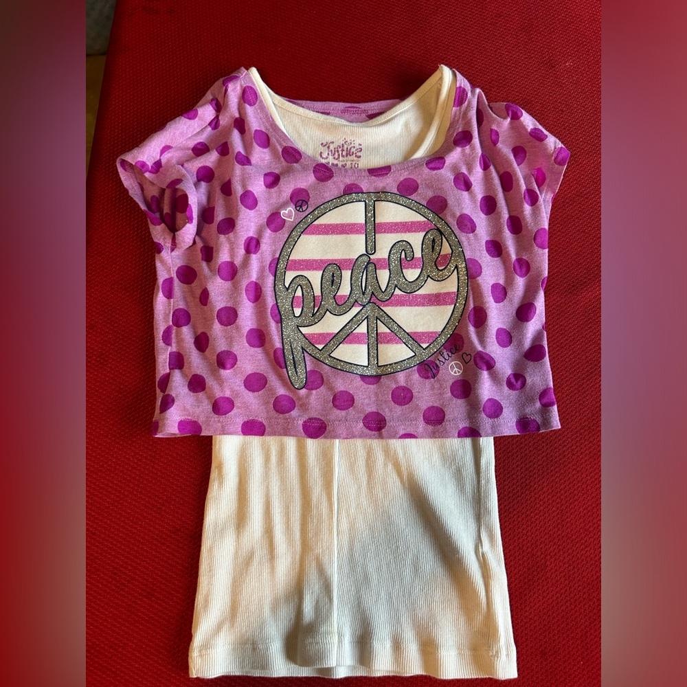 Justice Peace a top with Tank Girls Size 10